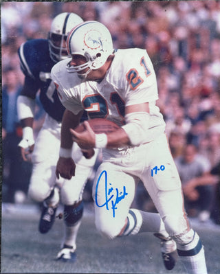 Jim Kiick Autographed Dolphins 8x10 Football Photo