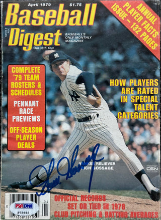 Goose Gossage Autographed Baseball Digest April 1979 (PSA)
