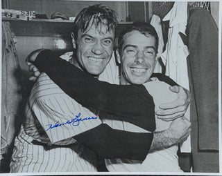 Hank Bauer Autographed Yankees 8x10 Baseball Photo with Joe DiMaggio