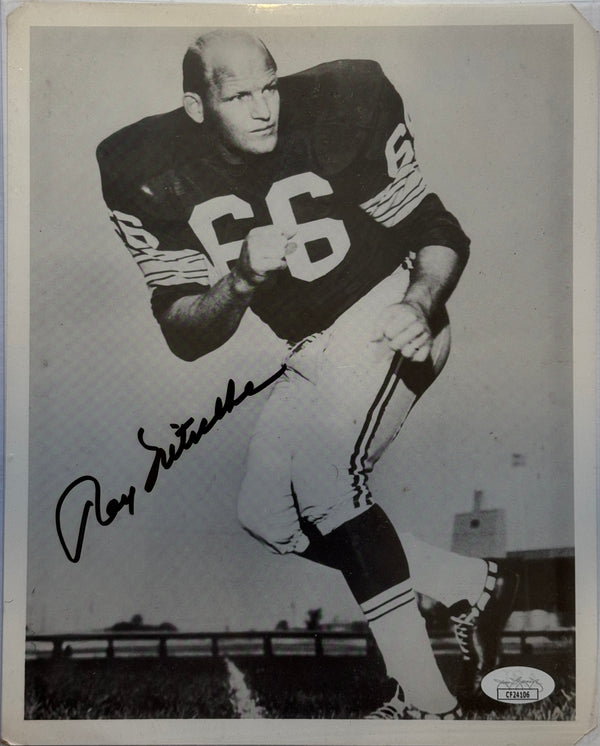 Ray Nitschke Autographed Packers 8x10 Football Photo (JSA)