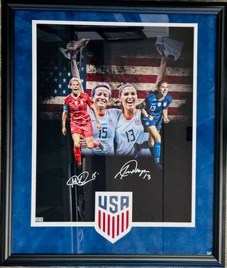 Megan Rapinoe & Alex Morgan Autographed 16x20 Framed Photo (Steiner)