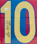 Ronaldinho Autographed Barcelona Framed Jersey (Beckett)