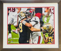 Drew Brees & Tom Brady Signed Postgame Handshake 16x20 Framed Photo (Fanatics)