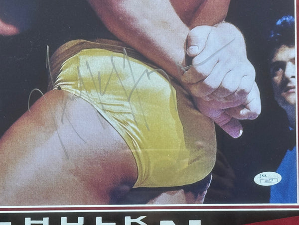 Hulk Hogan Autographed 16x20 Framed Photo vs Andre The Giant (JSA)