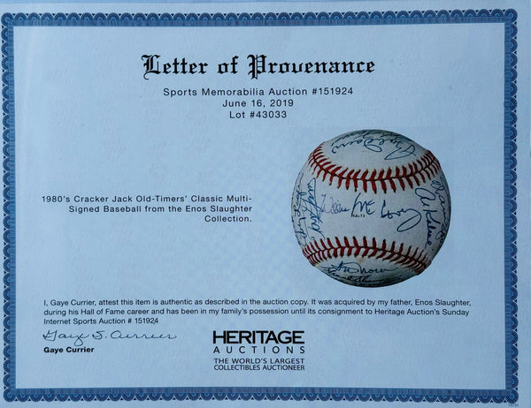 Hall Of Famers and Stars Old Timers Classic Autographed Official Baseball (Heritage)