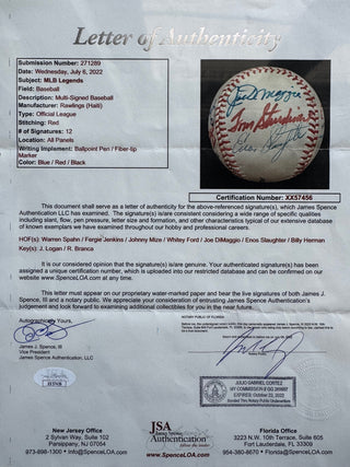 MLB Legends Autographed Official League Baseball (JSA)