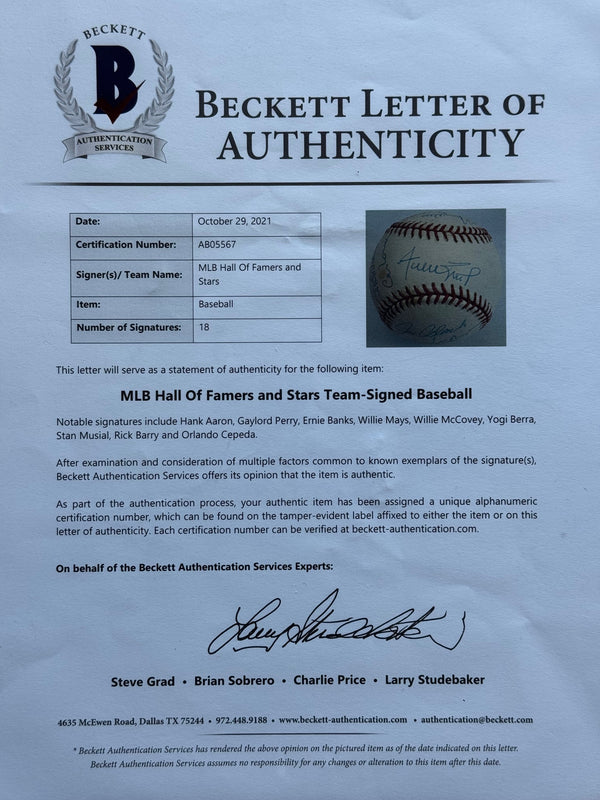 Willie Mays 70th Birthday Attendees Autographed Baseball (Beckett)