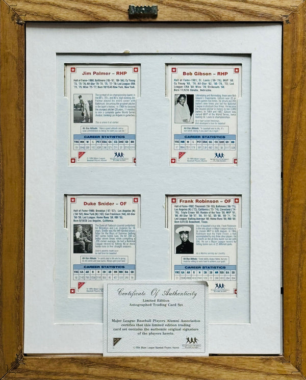 1994 Nabisco All Star Legends Autographs 4-Card Set Framed