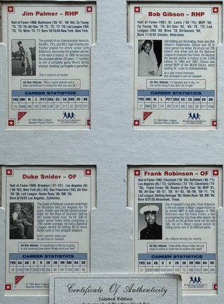 1994 Nabisco All Star Legends Autographs 4-Card Set Framed