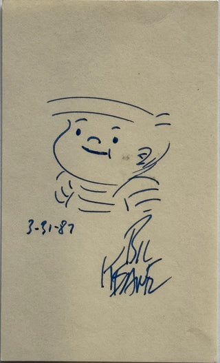 Bil Keane signed 3x5 index "The Family Circus "signed cartoonist autograph (JSA)