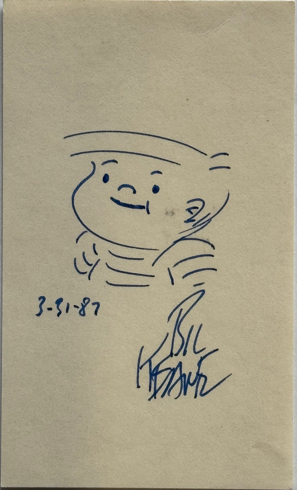 Bil Keane signed 3x5 index "The Family Circus "signed cartoonist autograph (JSA)