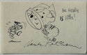 Hank Ketcham signed 3x5 index "Dennis The Menace "signed cartoonist autograph (JSA)