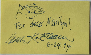 Hank Ketcham signed 3x5 index "Dennis The Menace "signed cartoonist autograph (JSA)