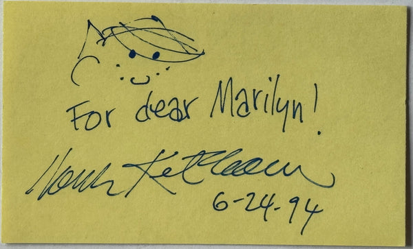 Hank Ketcham signed 3x5 index "Dennis The Menace "signed cartoonist autograph (JSA)