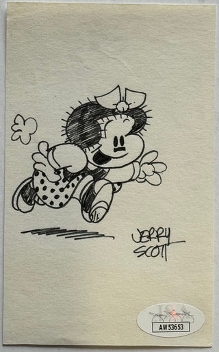 Jerry Scott signed 3x5 index "Nancy "signed cartoonist autograph (JSA)