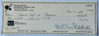 Monte Irvin Autographed Cancelled Check