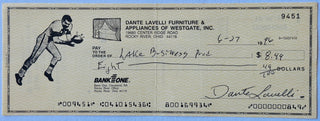 Dante Lavelli Autographed Cancelled Check