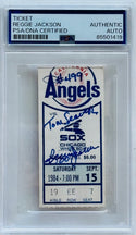 Reggie Jackson Autographed California Angels Ticket 499th HR off Tom Seaver (PSA)