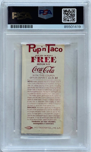 Reggie Jackson Autographed California Angels Ticket 499th HR off Tom Seaver (PSA)