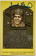Frank Robinson Autographed Hall of Fame Plaque Postcard (JSA)