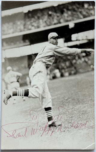 Paul Daffy Dean Autographed Black & White Photo Postcard (JSA)