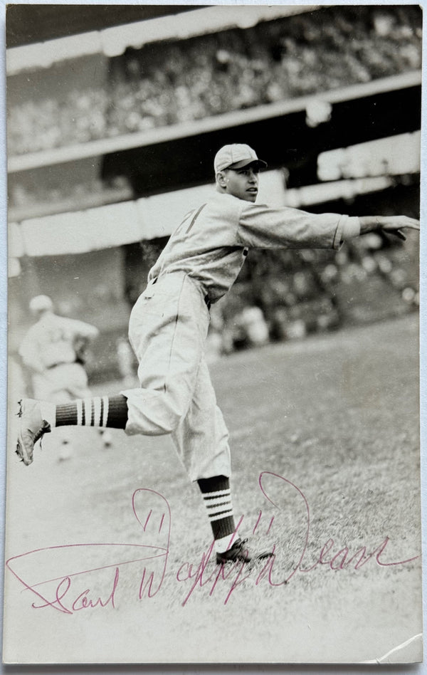 Paul Daffy Dean Autographed Black & White Photo Postcard (JSA)