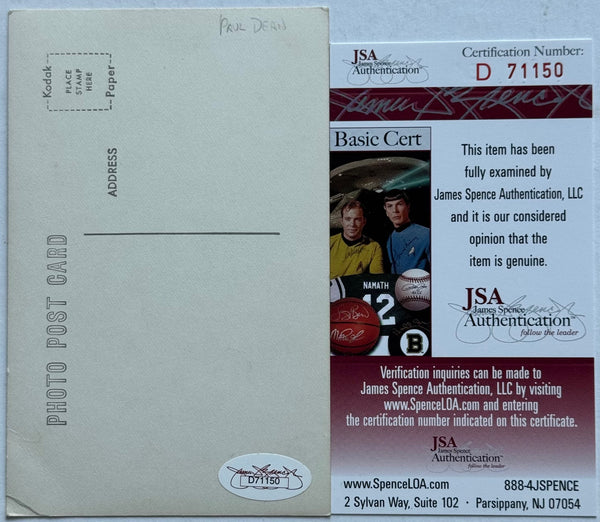 Paul Daffy Dean Autographed Black & White Photo Postcard (JSA)