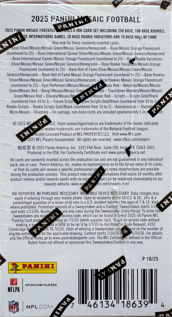 2025 Mosaic Football Hobby Blasters (Blaster Exclusive Red Parallels)