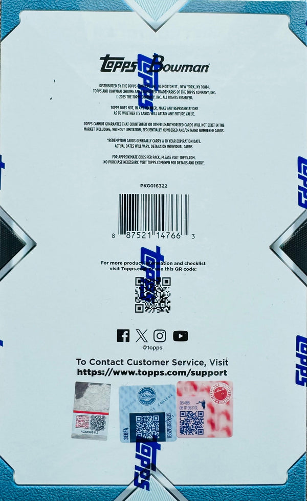 2025 Bowman University Chrome Football Hobby Box