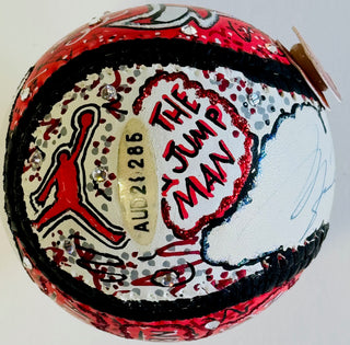 Michael Jordan Signed Hand Painted Charles Fazzino Pop Art Baseball (UDA)
