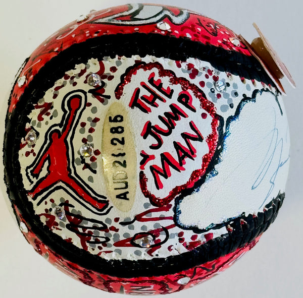 Michael Jordan Signed Hand Painted Charles Fazzino Pop Art Baseball (UDA)