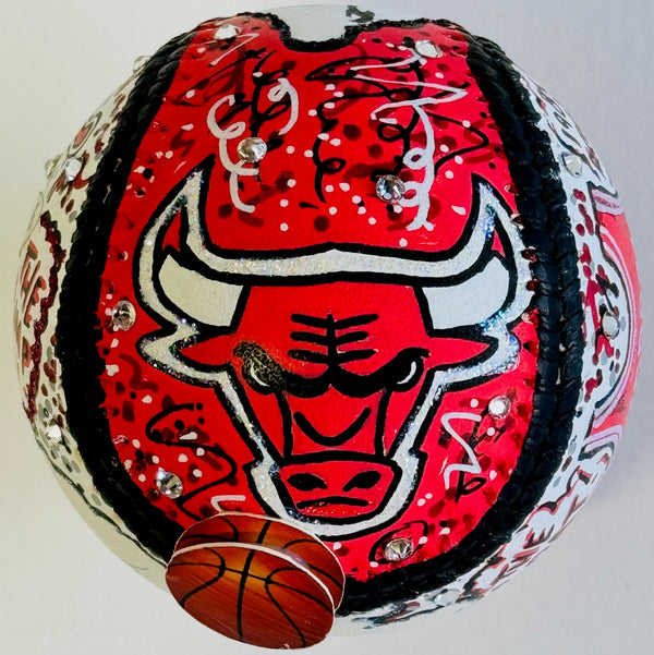 Michael Jordan Signed Hand Painted Charles Fazzino Pop Art Baseball (UDA)