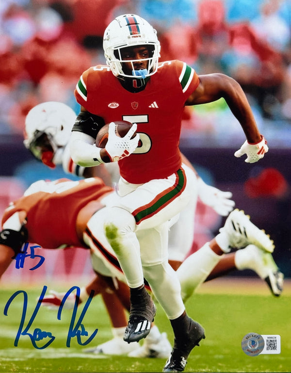 Kam Kinchens Autograped Hurricanes 8x10 Photo (Beckett)