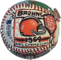 Jim Brown Signed Hand Painted Charles Fazzino Pop Art Baseball (Beckett)