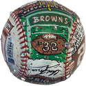 Jim Brown Signed Hand Painted Charles Fazzino Pop Art Baseball (Beckett)