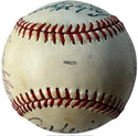 Hall Of Famers Autographed Cracker Jack Old Timers Day Baseball (JSA)