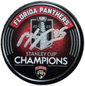Mackie Samoskevich Signed 2025 Stanley Cup Champions Official Puck (JSA Witness)