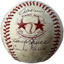 Hall Of Famers and Stars Signed Cracker Jack Old Timers Day Baseball (JSA)