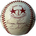 Hall Of Famers Autographed Cracker Jack Old Timers Day Baseball (JSA)