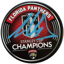 Aaron Ekblad Autographed 2025 Stanley Cup Champions Official Puck (Beckett Witness)