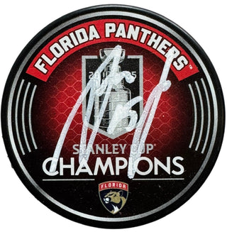 Anton Lundell Signed 2025 Stanley Cup Champions Official Puck (JSA Witness)