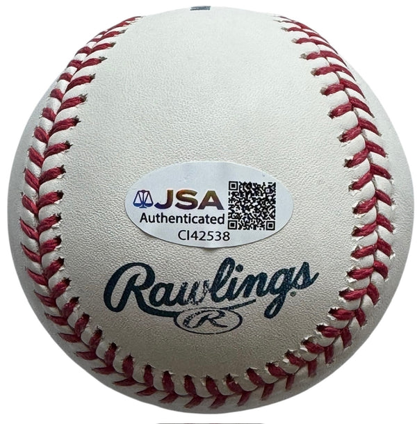 John Smoltz Autographed Official Hall Of Fame Logo Baseball (JSA)