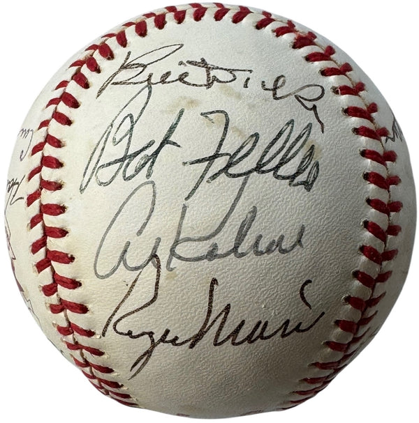 Hall Of Famers and Stars Signed Cracker Jack Old Timers Day Baseball (JSA)