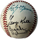 Hall Of Famers Autographed Cracker Jack Old Timers Day Baseball (JSA)