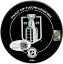 Anton Lundell Signed 2025 Stanley Cup Champions Official Puck (JSA Witness)