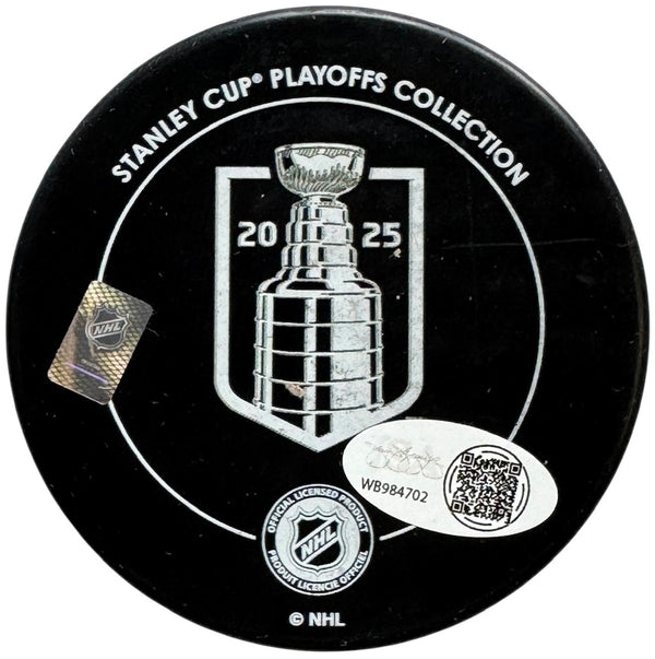 Eetu Luostarinen Signed 2025 Stanley Cup Champions Official Puck (JSA Witness)