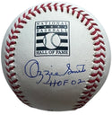 Ozzie Smith Autographed Official Hall Of Fame Logo Baseball (JSA)