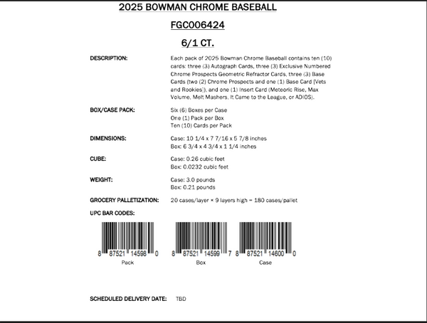 2025 Bowman Chrome Baseball Breaker Delight Box