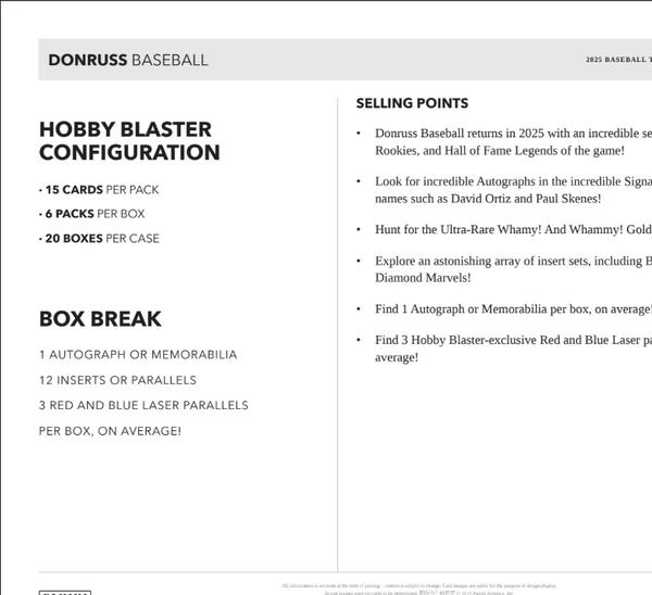 2025 Panini Donruss Baseball Hobby Blaster Box (Ultra-Rare Whammy Inserts)
