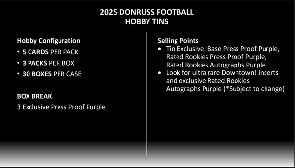 2025 Panini Donruss Football Hobby Tin